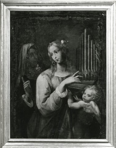 Anonimo — Cesari Giuseppe - sec. XVII - Santa Cecilia con una santa e un putto — insieme
